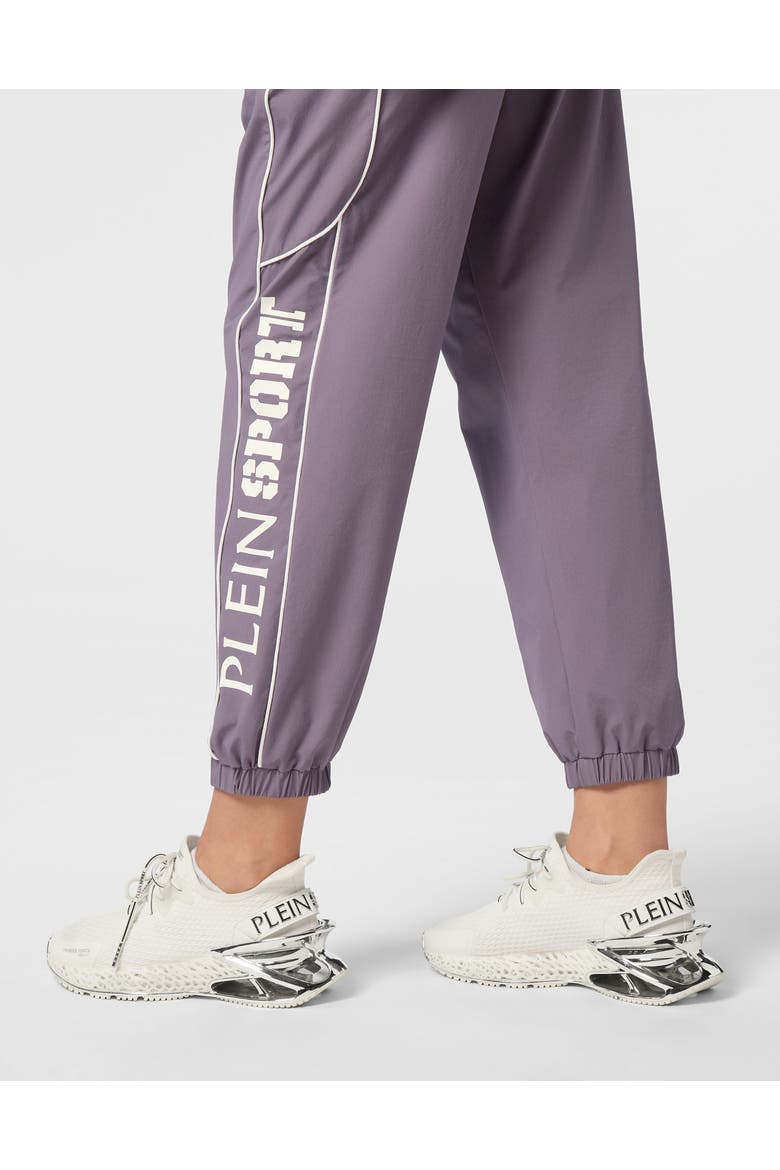 Nylon Loose Fit Piping Jogging Pants Scratch Women, Alternate, color, Purple