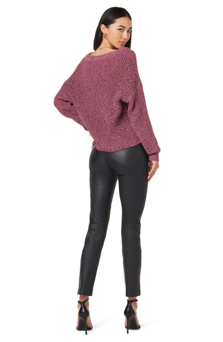 Hudson Jeans Harlow Leather Ultra High Waist Cigarette Jeans, Alternate, color, Black