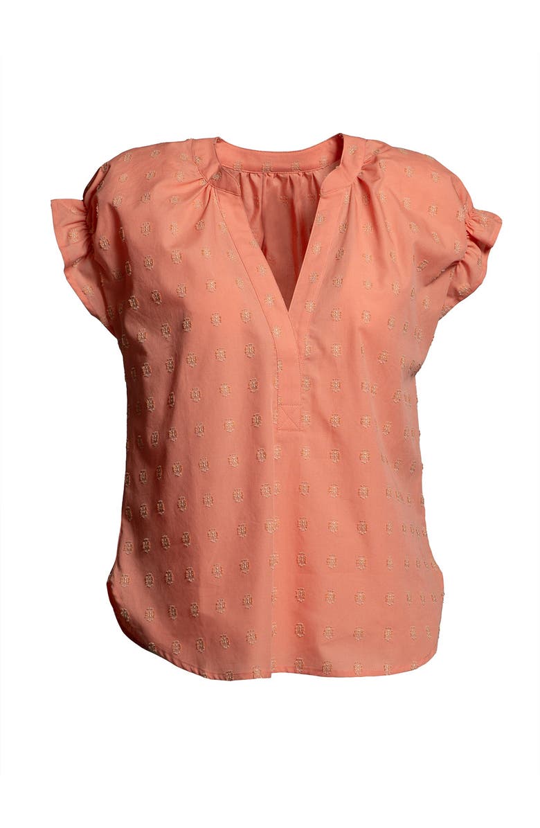Single Stitch Cotton Peasant Blouse, Alternate, color, White Coral