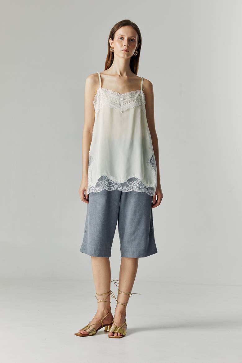 Thea Lace Camisole Top, Alternate, color, Broken White