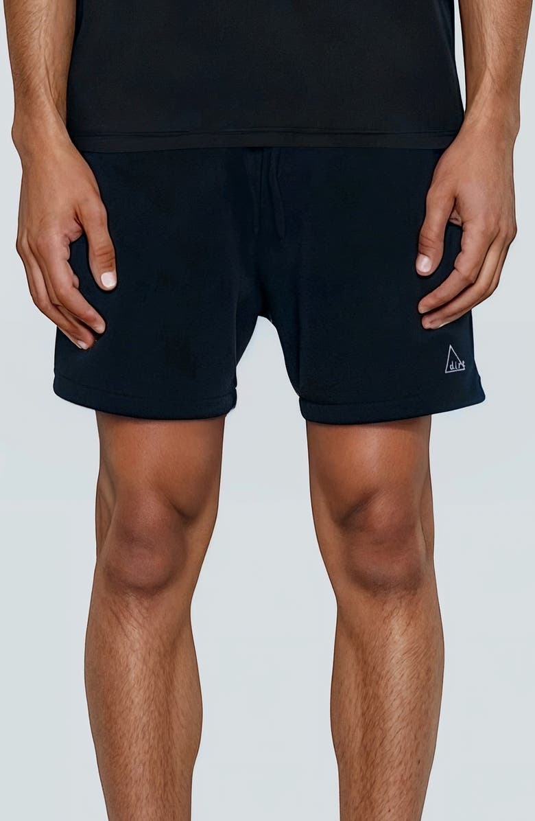 D.RT Embroidered Cotton Terry Shorts, Main, color, Navy Blue