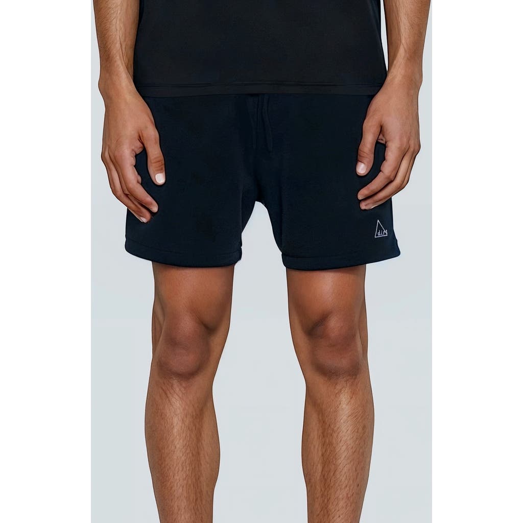 D.RT Embroidered Cotton Terry Shorts in Navy Blue  product
