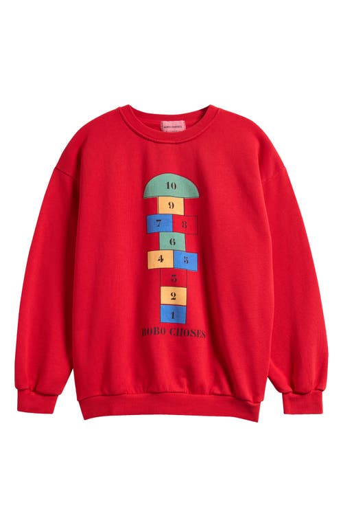 Bobo Choses Hopscotch-print Sweatshirt In Red