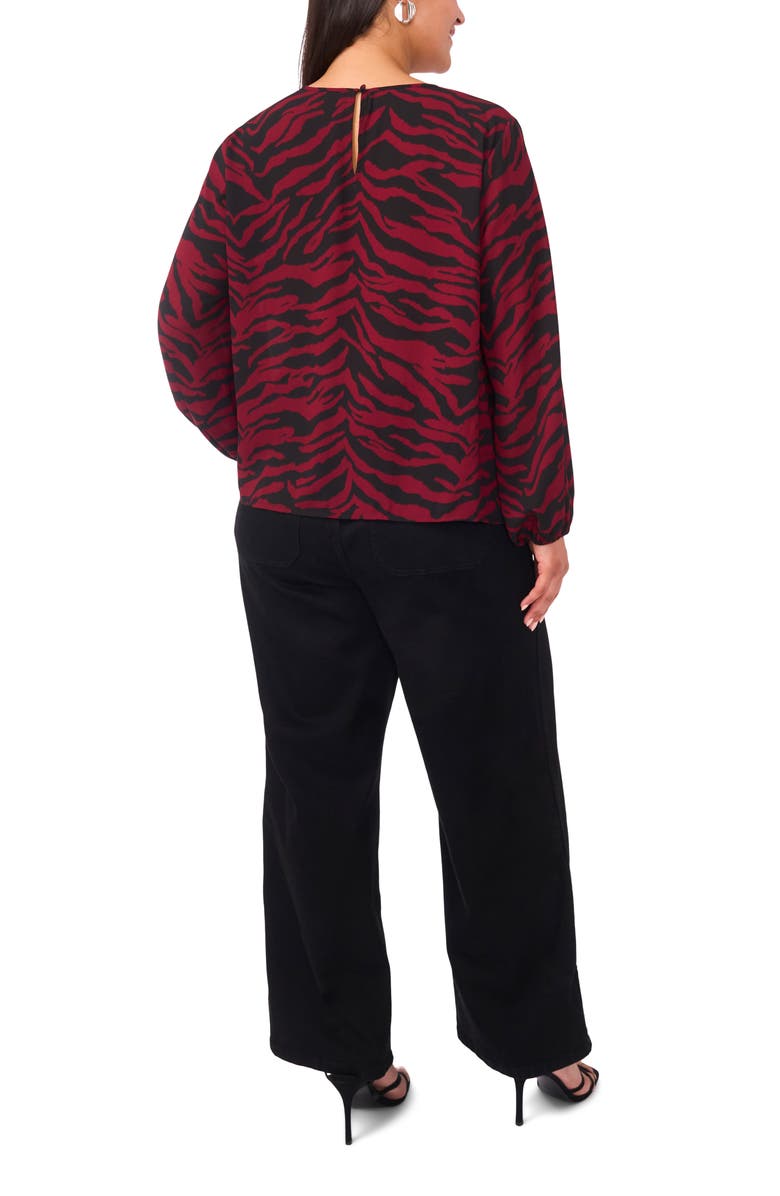 Vince Camuto Animal Print Keyhole Neck Top, Alternate, color, Boysenberry