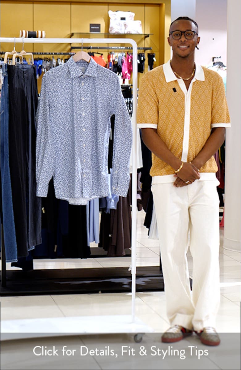 Contemporary Fit Floral Cotton Dress Shirt, sales video thumbnail