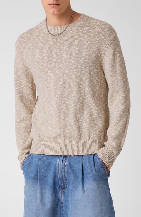 Marled Cotton Crewneck Sweater