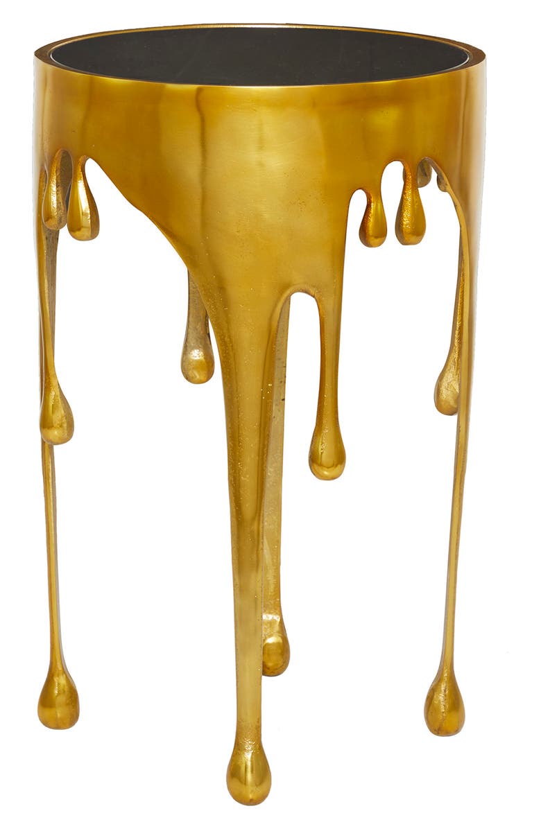 VIVIAN LUNE HOME Melting Gold Aluminum Table, Alternate, color,