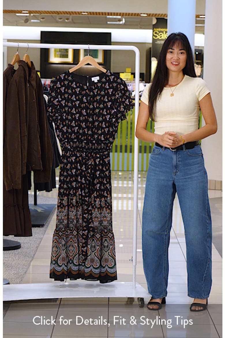 Floral & Paisley Mixe Print Flutter Sleeve Dress video