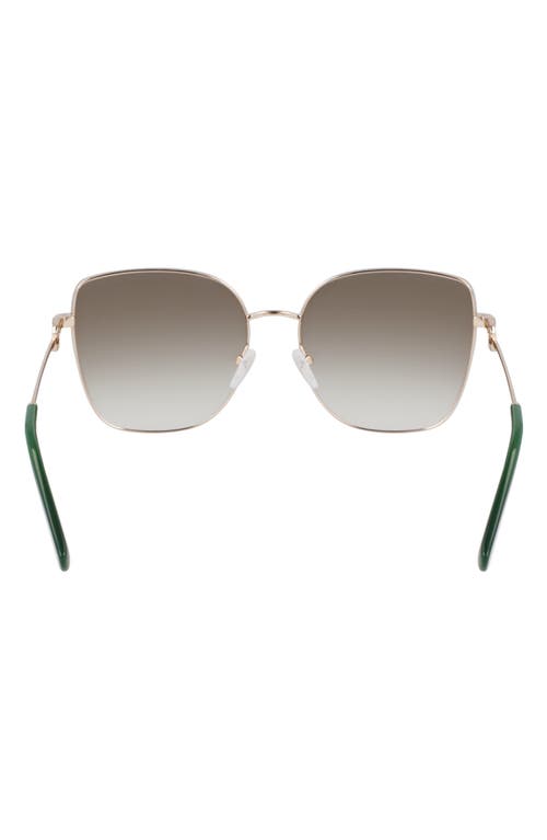 Longchamp Foulonn 58mm Gradient Butterfly Sunglasses In Gold/gradient Green