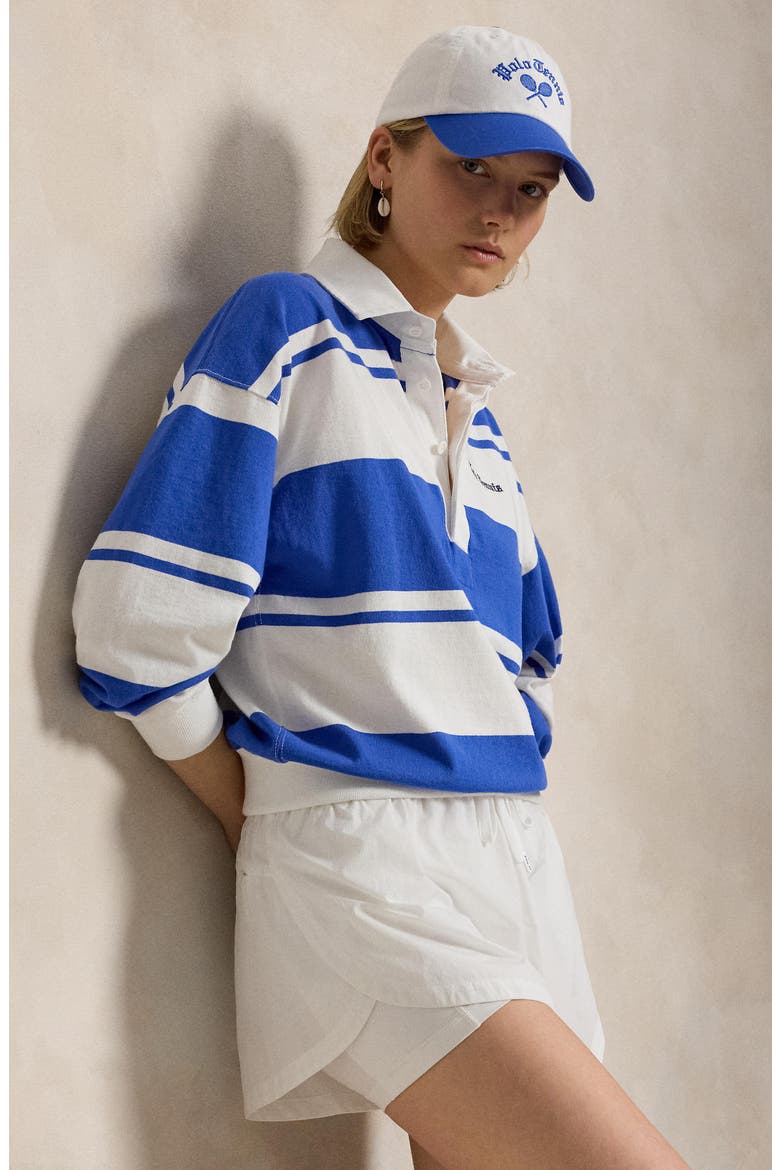 Rugby Stripe Cotton Top, Alternate, color, BLUE