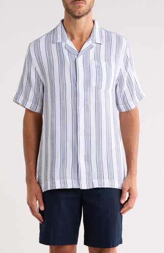 Textured Cotton Blend Camp Shirt