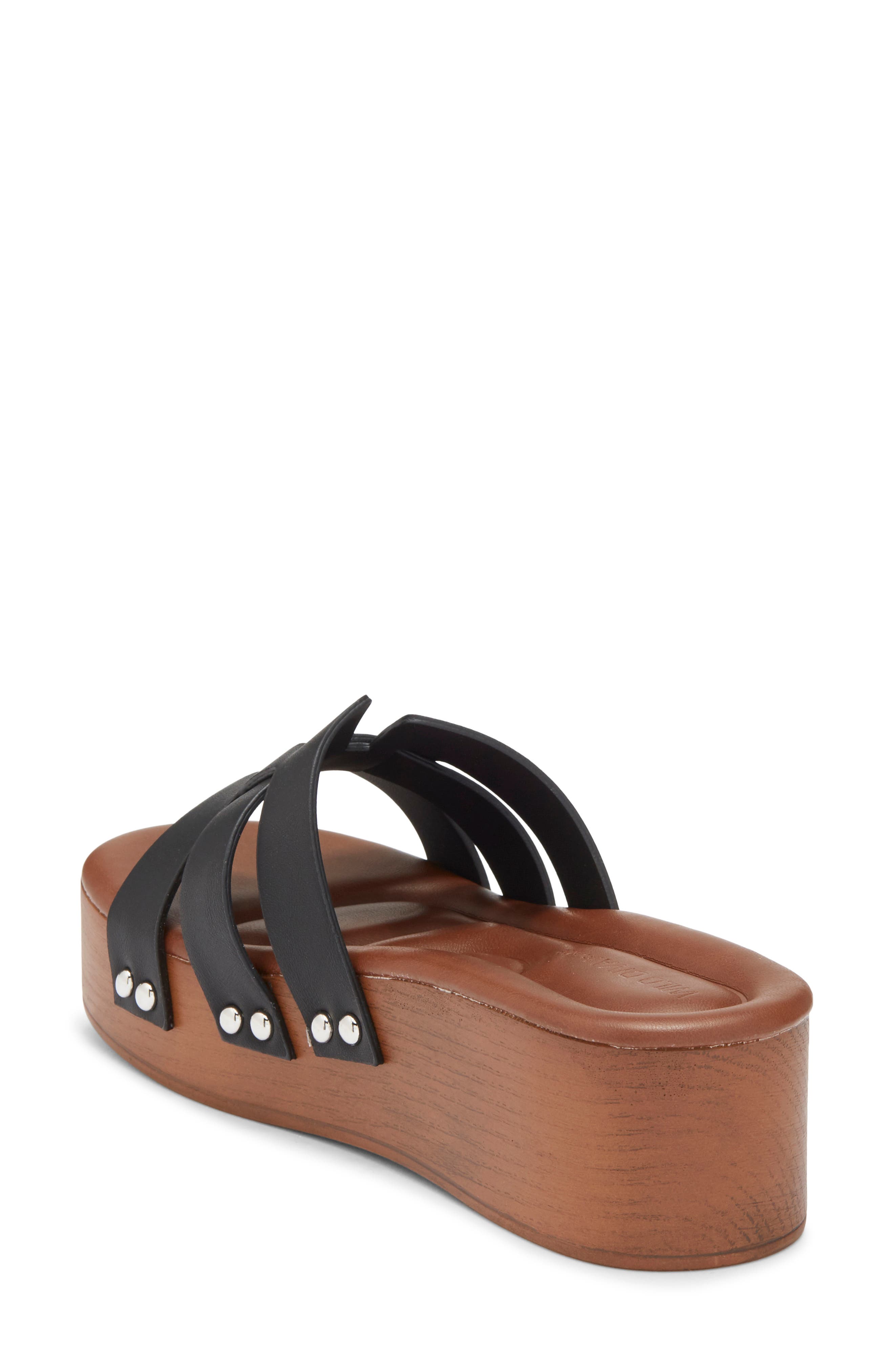 Hipster Platform Wedge Slide Sandal, Alternate, color, BLACK