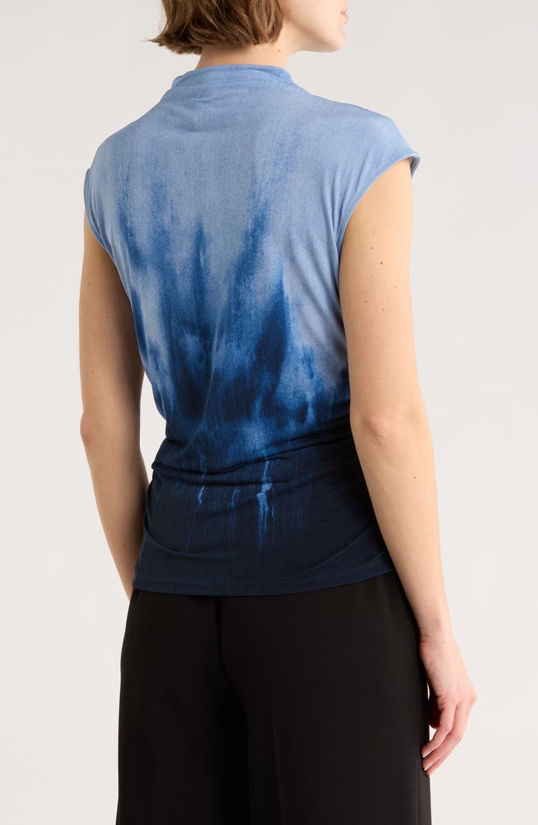 DKNY Tie Dye Ruched Sleeveless Top, Alternate, color, Hudson Blue