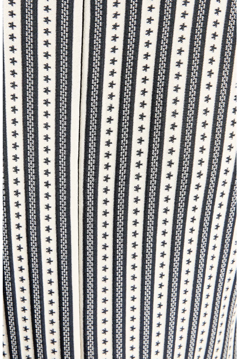 Jacquard Stripe Trumpet Sweater Dress, Alternate, color, IVORY/NAVY