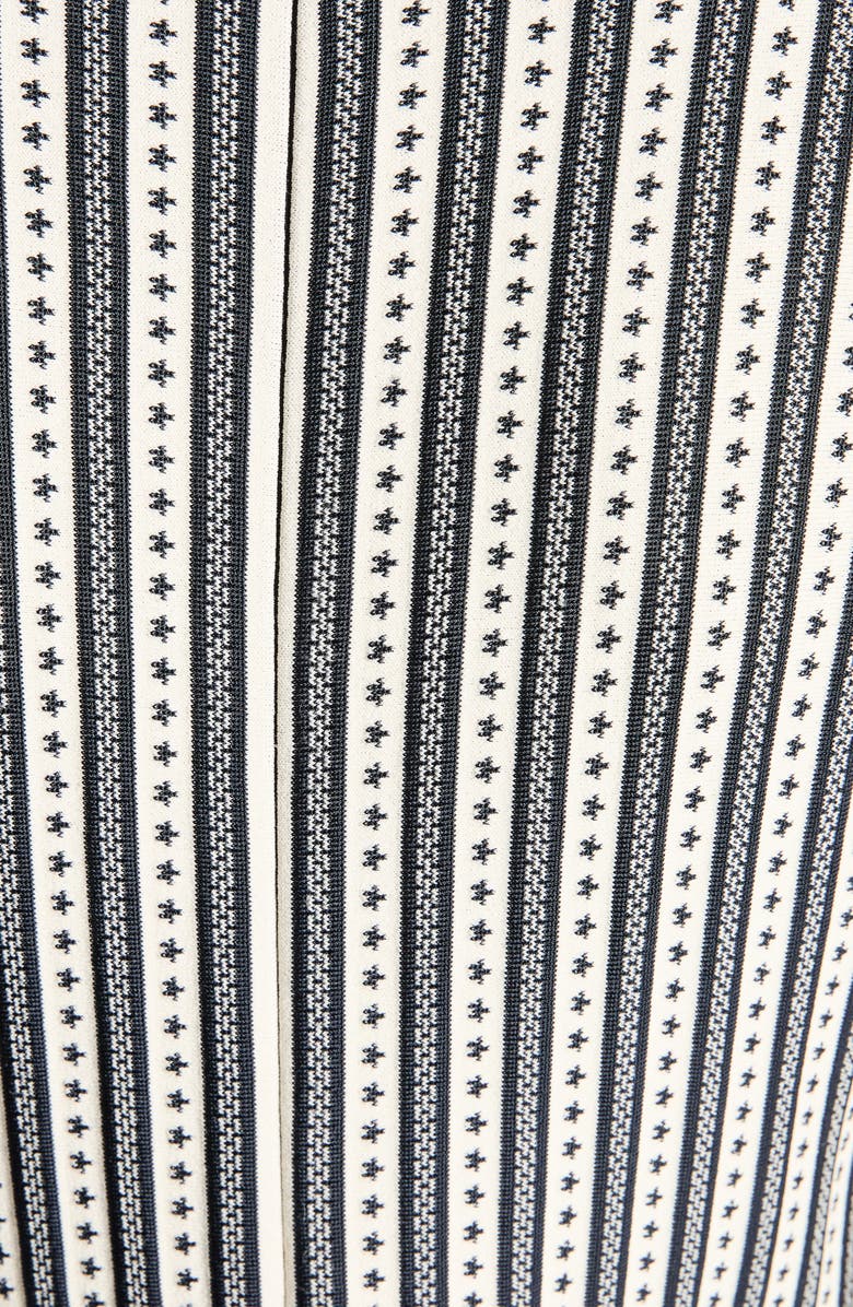 McQueen Jacquard Stripe Trumpet Sweater Dress, Alternate, color, Ivory/Navy