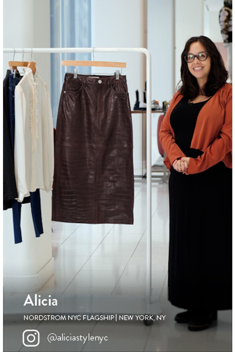 Croc Embossed Leather Skirt video