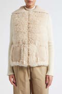 Moncler Quilted Faux Fur & Virgin Wool & Cashmere Down Vest