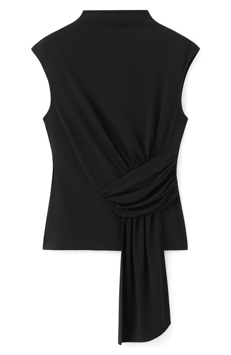 MANGO Shirred Faux Wrap Top, Alternate, color, 