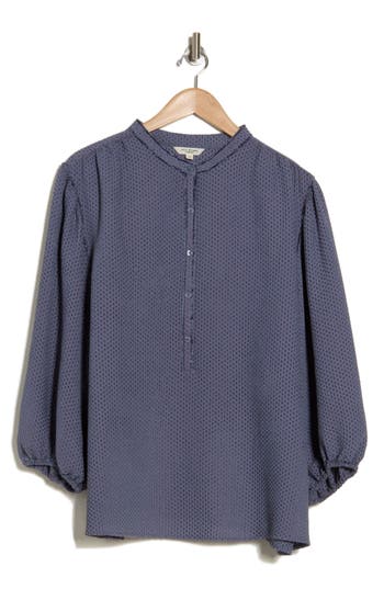MAX STUDIO MAX STUDIO TEXTURED PUFF SLEEVE TOP