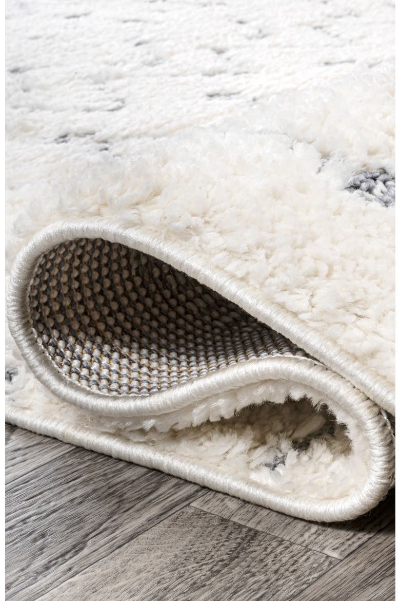 Pia Moroccan Trellis Plush Carved Area Rug, Alternate, color, Cream/Gray