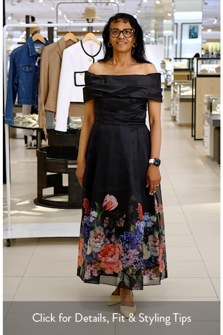 Placed Floral Off the Shoulder Gown video