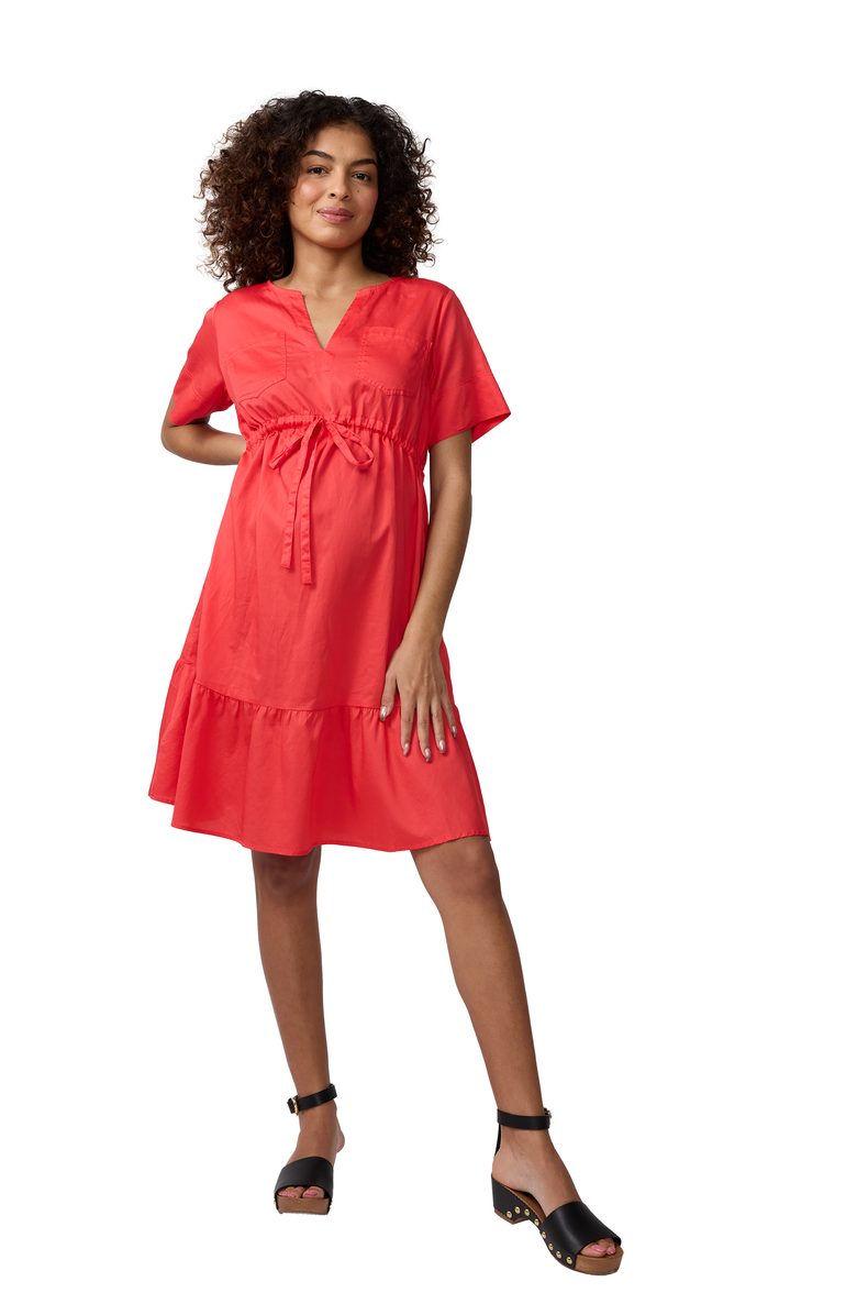 Ingrid & Isabel Waist Defined Shirt Dress, Main, color, Hibiscus