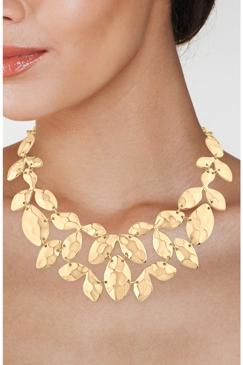 Organic Shapes Bib Necklace (Nordstrom Exclusive), Alternate, color, GOLD