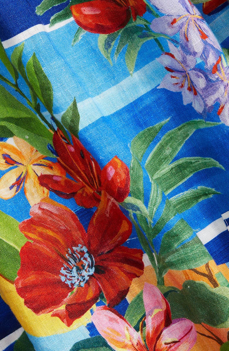 Polo Ralph Lauren Floral Patchwork Linen Button-Up Sport Shirt, Alternate, color,