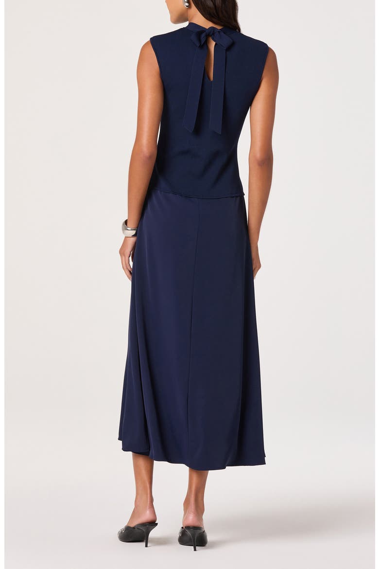 Mixed Media Dress, Alternate, color, NAVY