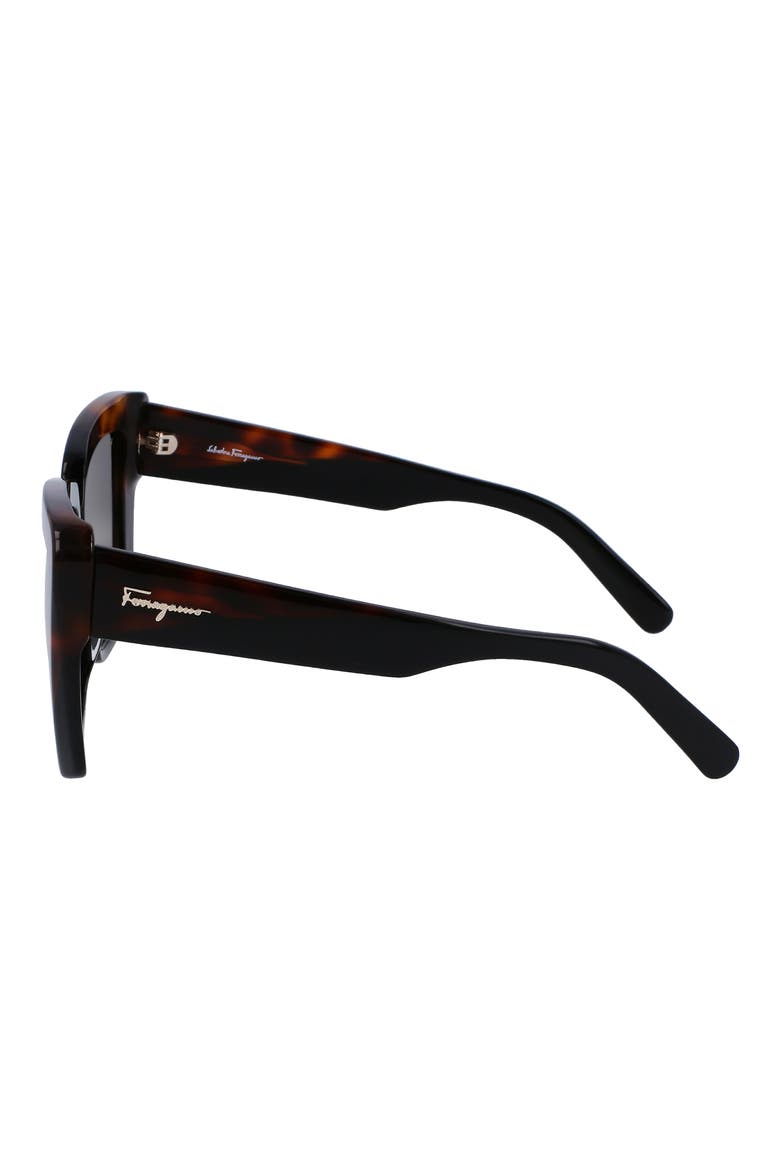 55mm Gradient Rectangular Sunglasses, Alternate, color, BLACK/ TORTOISE
