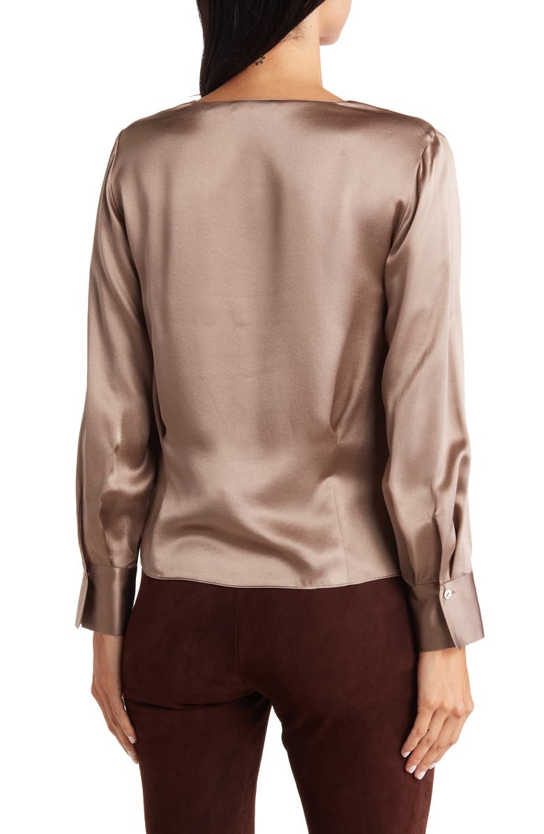 Vince Long Sleeve V-Neck Silk Blouse, Alternate, color, 
