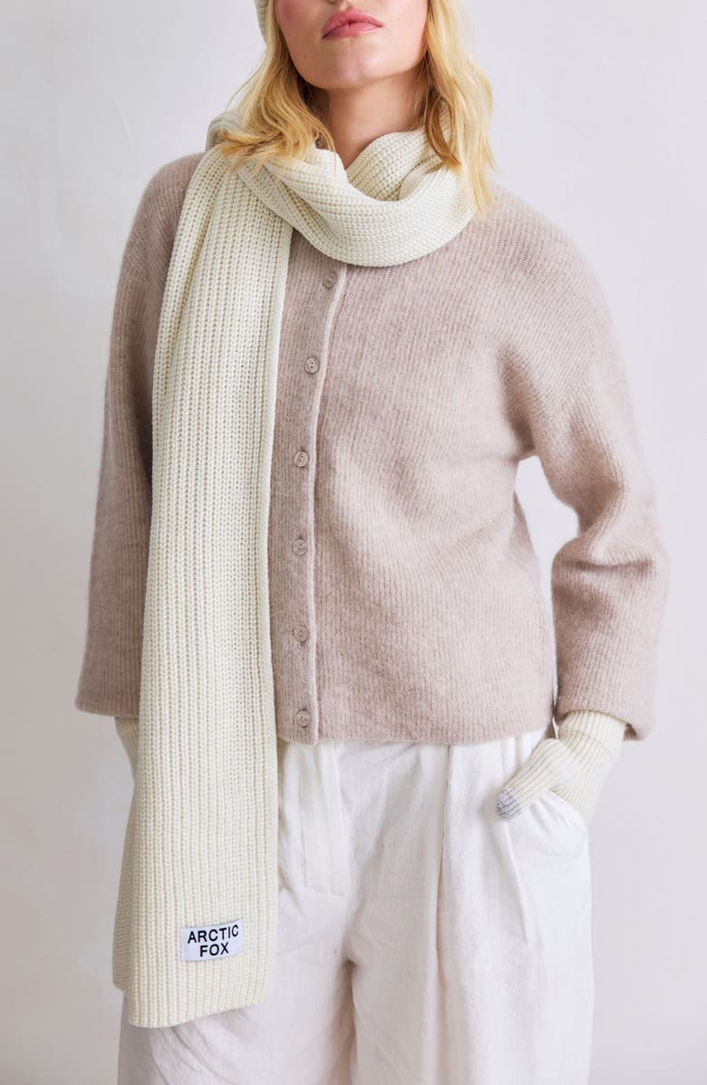 Arctic Fox & Co The Recycled Bottle Scarf, Main, color, Winter White