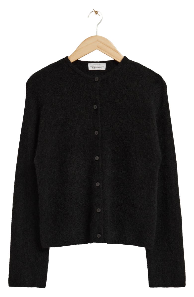 & Other Stories Alpaca Blend Cardigan, Alternate, color, Black Dark