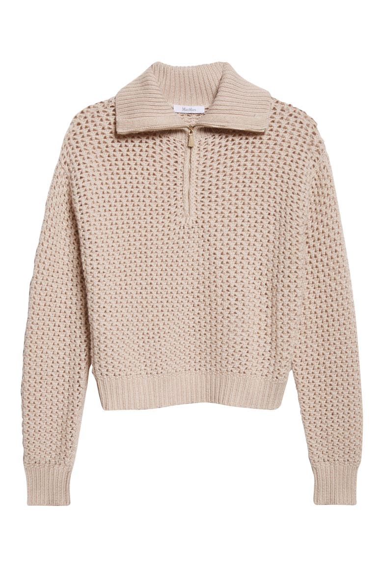 Tequila Wool Blend Quarter Zip Sweater, Alternate, color, ALBINO