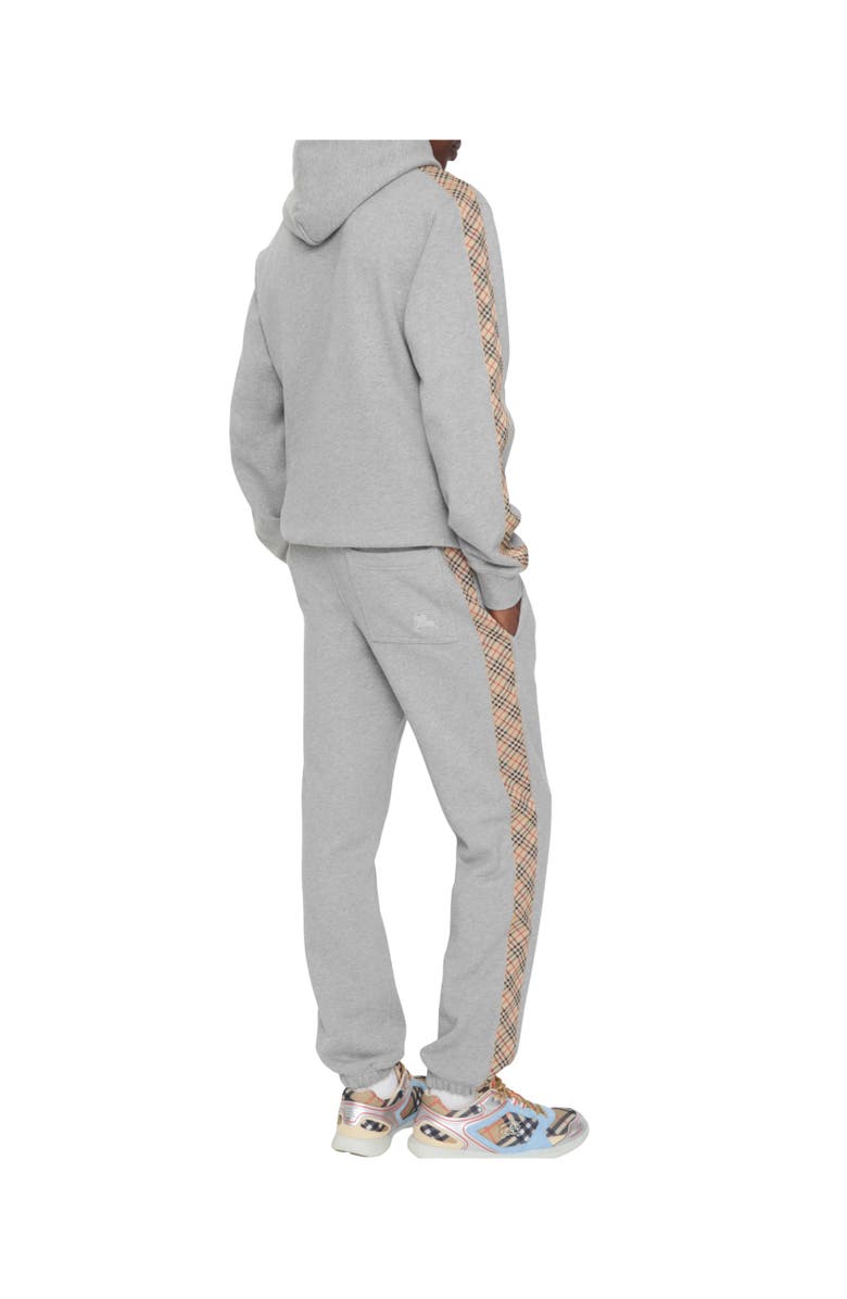 Burberry Check Trim Cotton Jogging Pants, Alternate, color, Pale Grey Melange