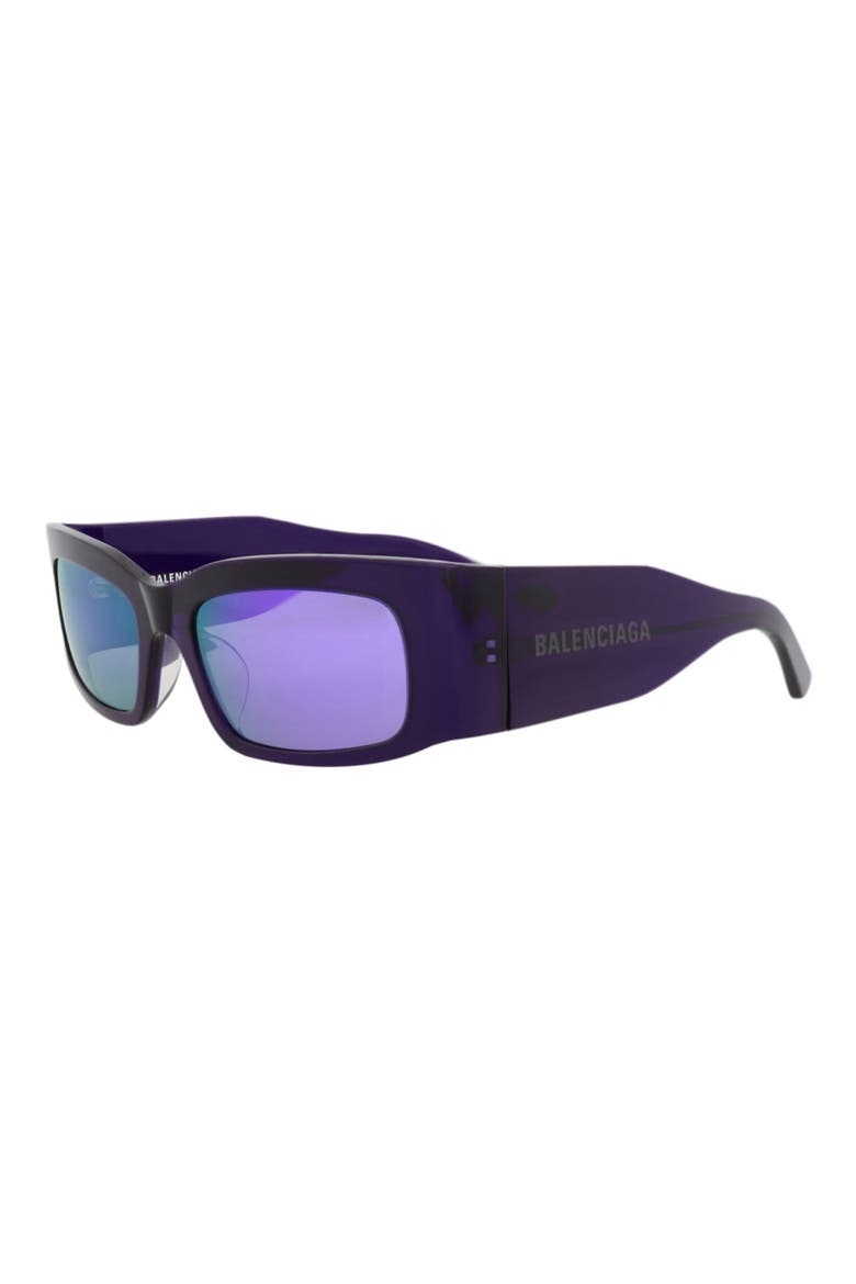 56mm Rectangular Sunglasses, Alternate, color, VIOLET VIOLET VIOLET