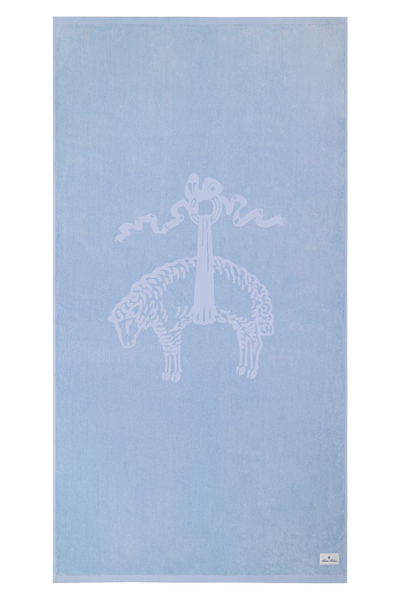 Cotton Jacquard Beach Towel, Alternate, color, BLUE