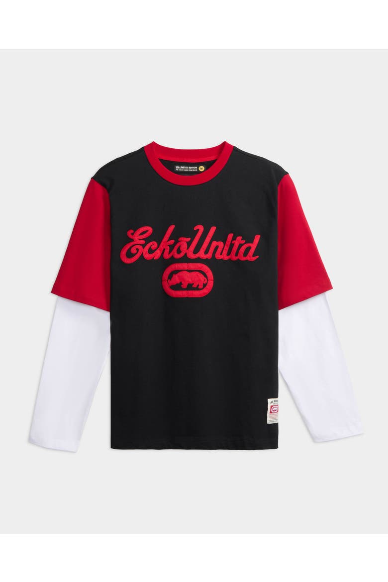 Classic Script Long Sleeve Shirt, Main, color, Black