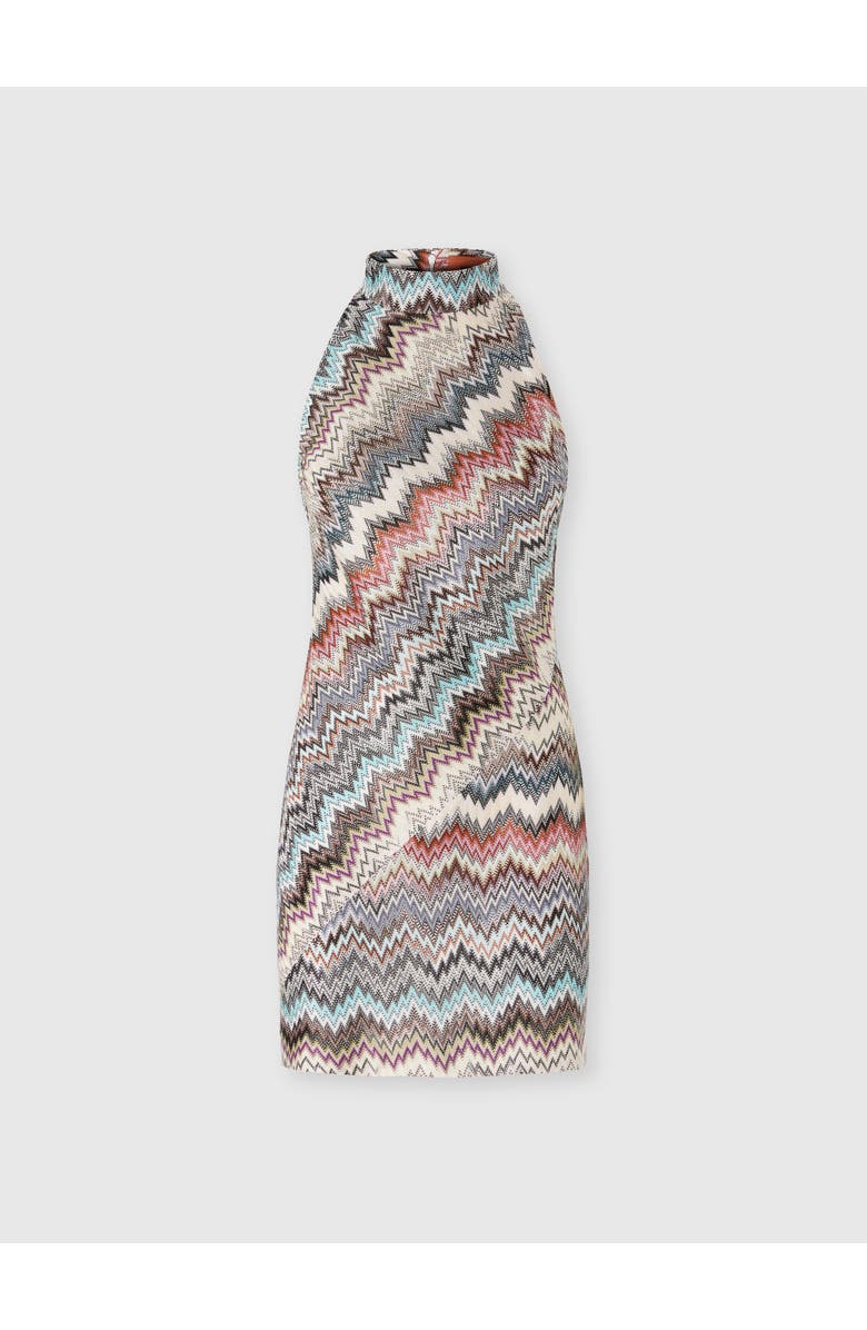 Missoni Mini Dress With Halter Neckline And Raschel Detailing, Main, color, Multicoloured