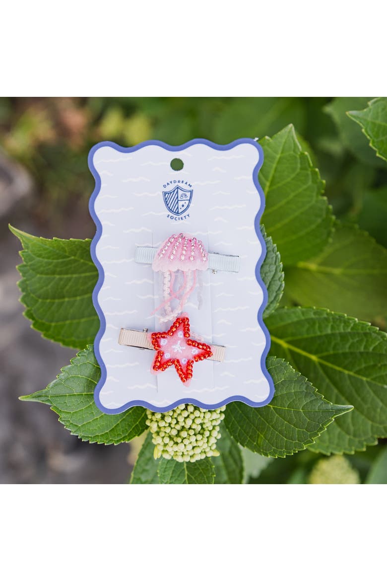 Seaside Jellyfish & Starfish Clip Set, Alternate, color, Assorted Pre-Pack