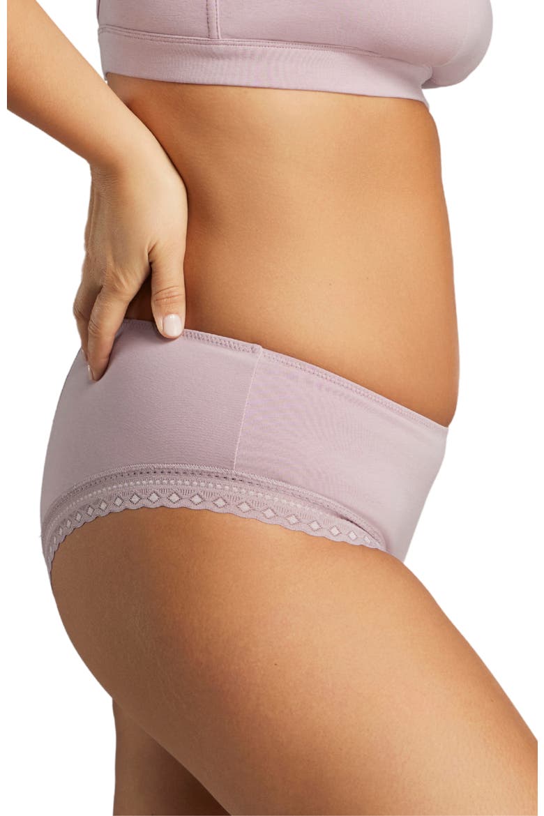 Organic Cotton Lace Cheeky, Alternate, color, Dusty Lavender
