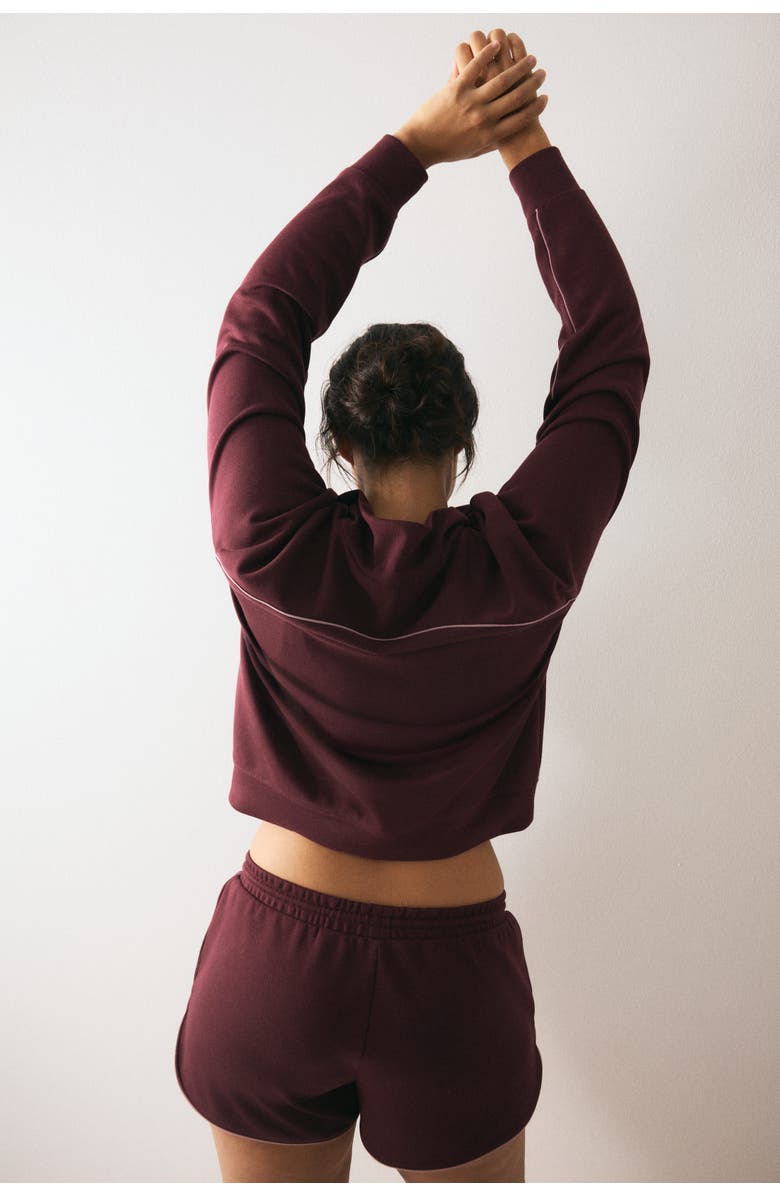 H&M Scuba Knit Track Jacket, Alternate, color, Burgundy