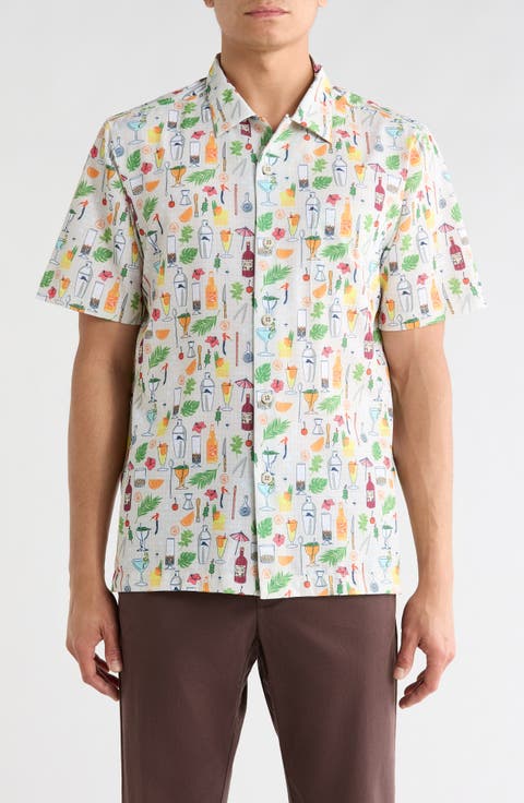 Coast Lemon Lounge Short Sleeve Button-Up Shirt