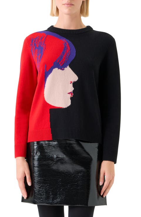 Francoise Hardy Intarsia Virgin Wool & Cashmere Sweater