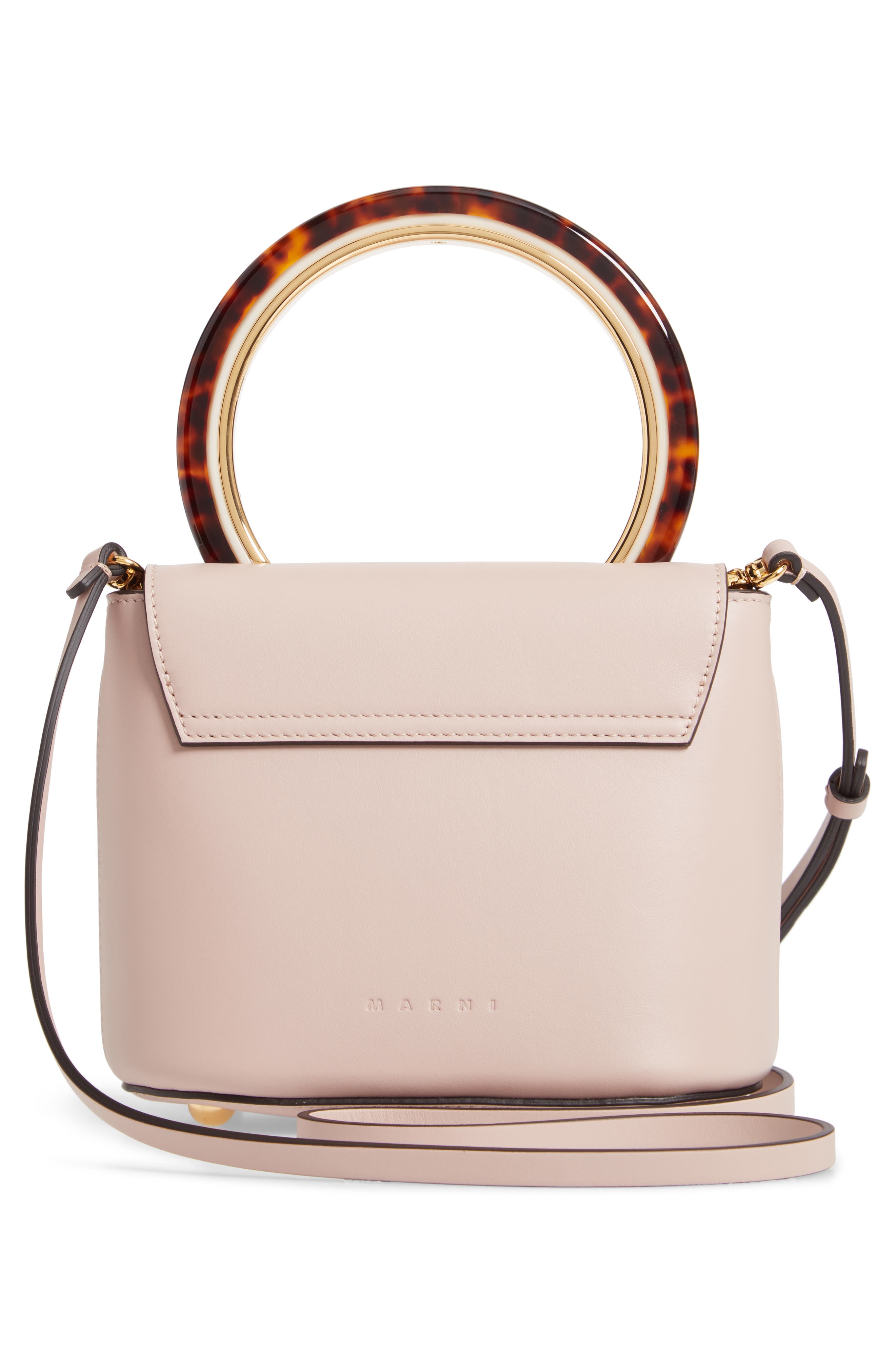Marni Ring Handle Leather Bag, Alternate, color, 