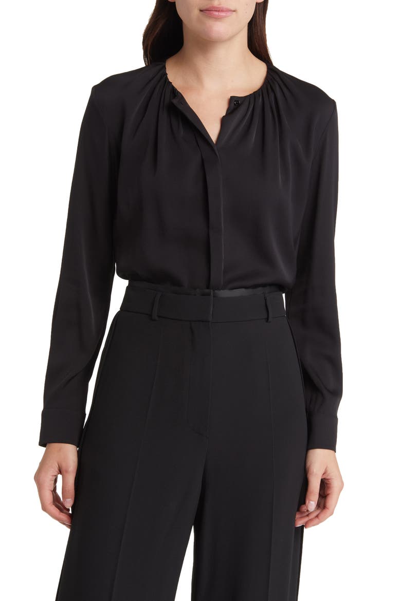 Banorah Stretch Silk Top, Main, color, BLK