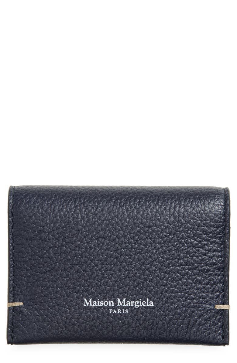 Maison Margiela Dress-Age Leather Bifold Card Case, Main, color, Crpuscule/ Black/ Black