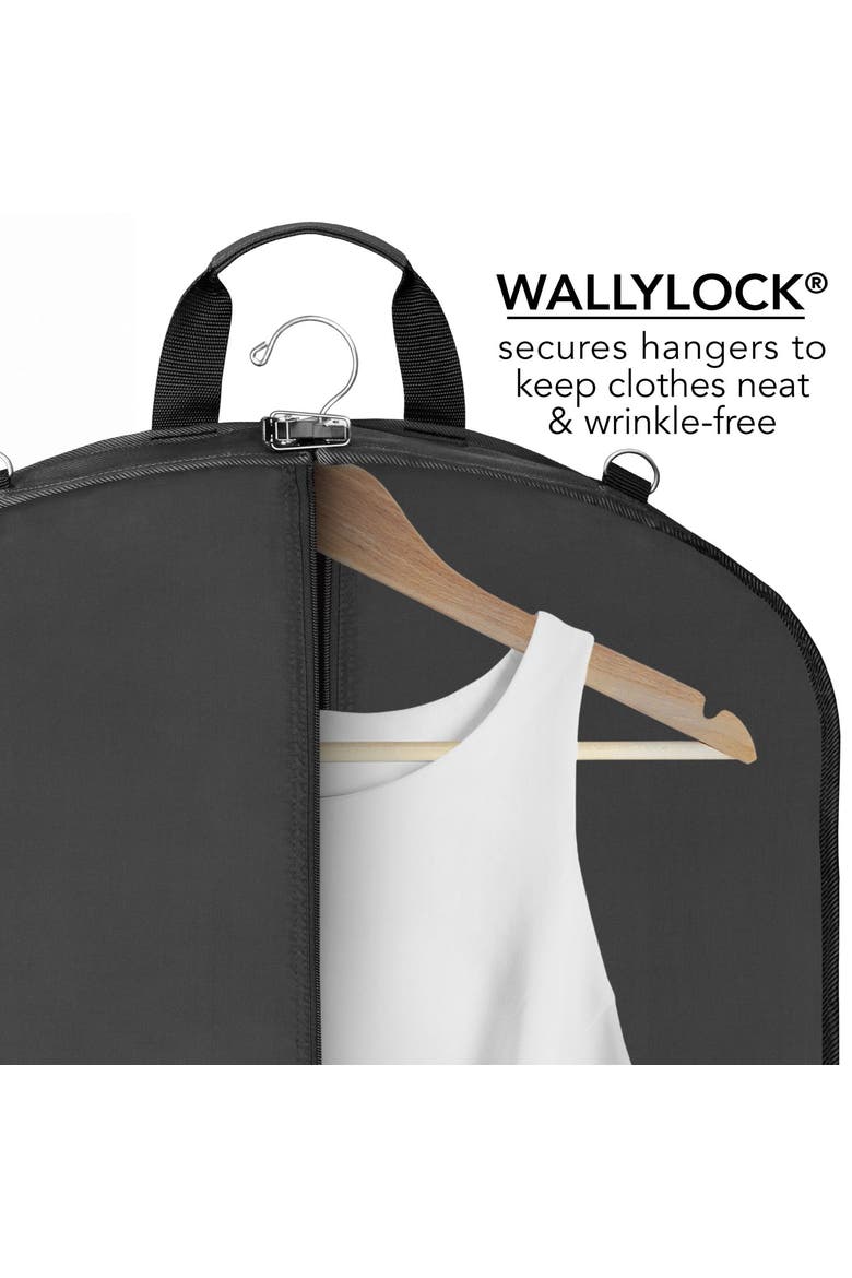 52" Premium Travel Garment Bag with shoulder strap and two large pockets, Alternate, color, Black
