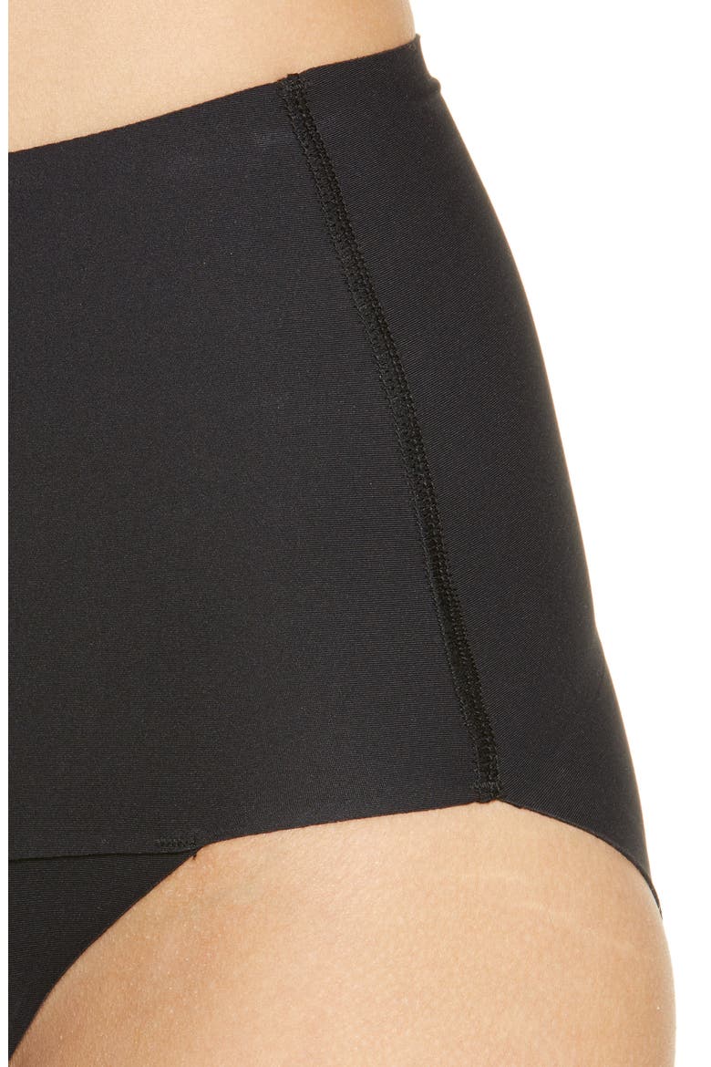 Period & Leak Resistant High Waist Super Light Absorbency Smoothing Underwear, Alternate, color, BLACK