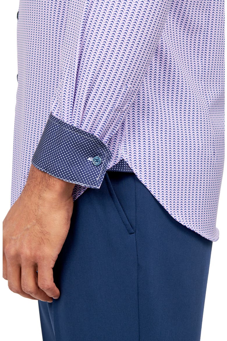 Zigzag Stripe Performance Dress Shirt, Alternate, color, PINK